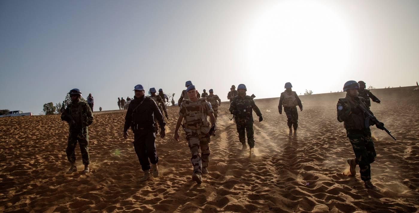 FN:s fredsbevarande styrka MINUSMA i Mali 2015. Foto: UN Photo/Marco Dormino.